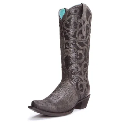 Shop Corral Sequins Boots In Black In Grey
