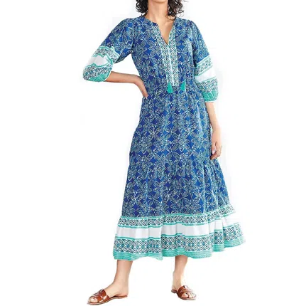 Shop Hatley The Celine Maxi Dress In Starburst Batik In Blue
