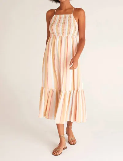 Shop Z Supply Jazmin Striped Maxi Dress In Orange Multi In Beige