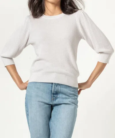 Shop Lilla P Puff Sleeve Pullover Sweater In Light Heather In White