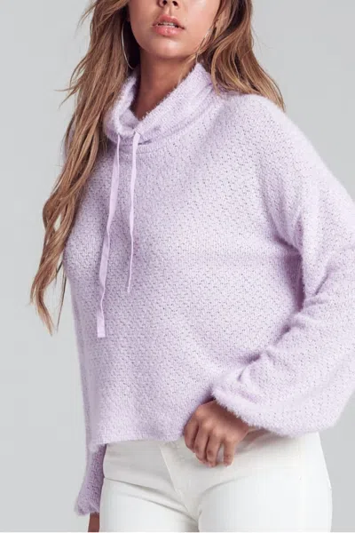 Shop Blue Blush Fuzzy Sweater In Lilac In Purple
