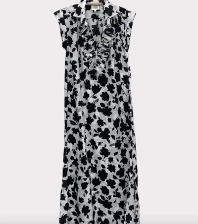 Shop A Shirt Thing Lilly Floral Dress In Black Floral In Grey