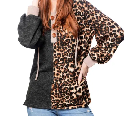 Shop Celeste Leopard Patterned Hoodie In Leopard Print In Brown