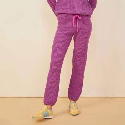 Shop Monrow Wool/cashmere Jogger In Açaí In Purple