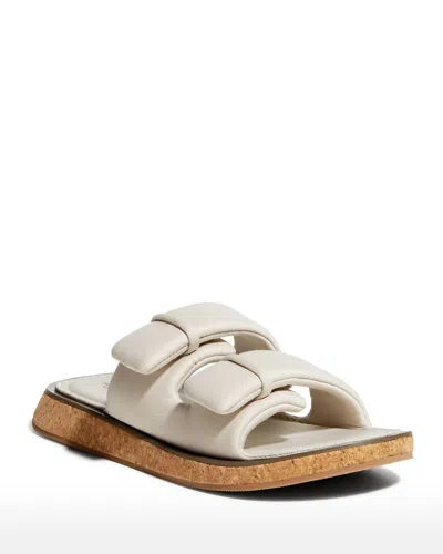 Shop Rag & Bone Parque Suede Dual-buckle Slide Sandals In Paloma White