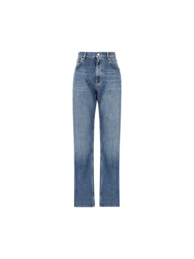 Shop Valentino Pantaloni In Medium Blue Denim
