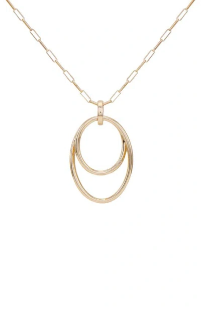 Shop Vince Camuto Oval Pendant Necklace In Imitation Gold