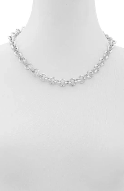Shop Vince Camuto Chain Necklace In Imitation Rhodium