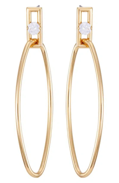 Shop Vince Camuto Crystal Door Knocker Earrings In Imitation Gold