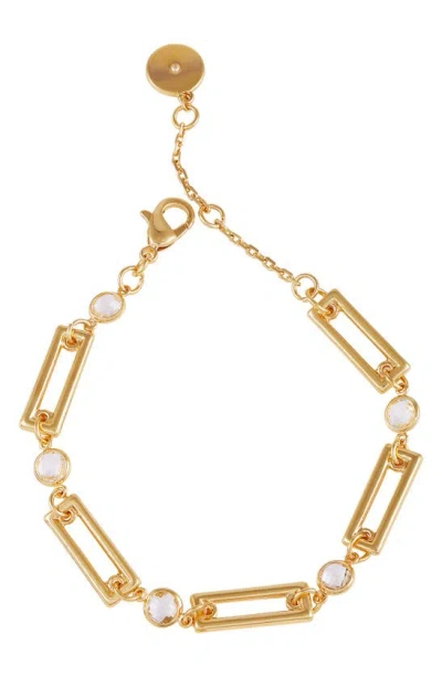 Shop Vince Camuto Cz Station Chain Bracelet In Imitation Gold