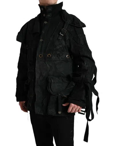 Shop Dolce & Gabbana Stunning Patchwork Denim Men's Jacket In Black