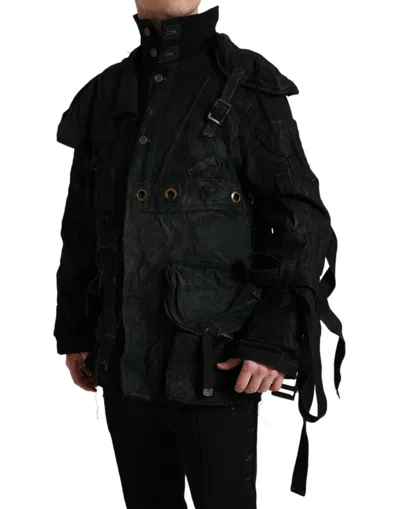 Dolce & Gabbana Stunning Patchwork Denim Men's Jacket In Black