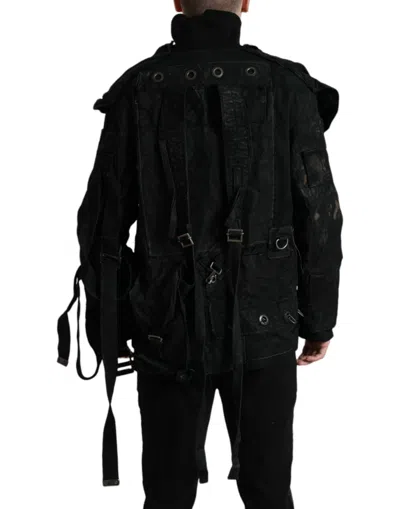 Shop Dolce & Gabbana Stunning Patchwork Denim Men's Jacket In Black