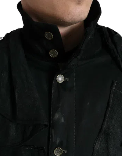 Dolce & Gabbana Stunning Patchwork Denim Men's Jacket In Black
