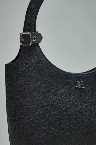 Shop Courrèges Holy Grained Leather Bag