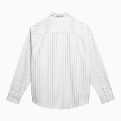 Shop Ami Alexandre Mattiussi Ami Paris White Striped Ami De Coeur Button Down Shirt