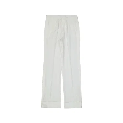 Blanca Vita Straight-leg Trousers With Satin Bands In White