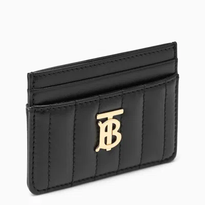 Shop Burberry Black/gold Lola Card Case In Leather