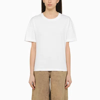 Shop Federica Tosi White Cotton Crew Neck T Shirt