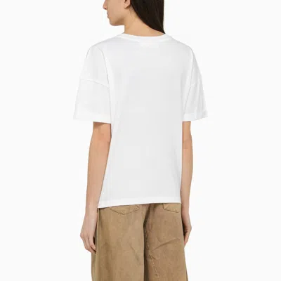 Shop Federica Tosi White Cotton Crew Neck T Shirt