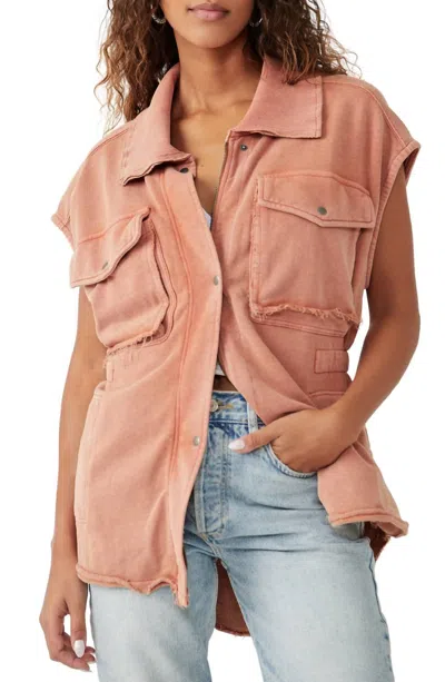 Shop Free People Coza Utilty Vest In Rust In Pink