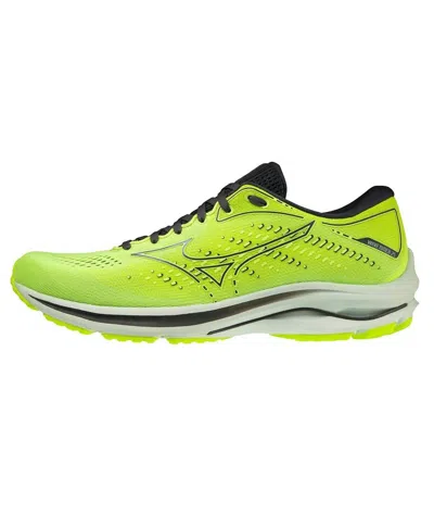 Shop Mizuno Men's Wave Rider 25 Running Shoes In Neo Lime In Green