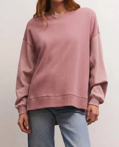 Shop Z Supply Colorblocked Modern Weekender Sweatshirt In Misty Mauve In Pink