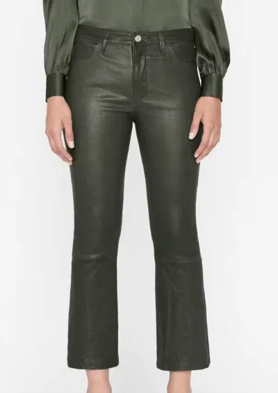 Shop Frame Le Crop Mini Boot Leather In Surplus In Green