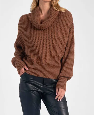 Shop Elan Nine Sweater Turtleneck In Copper In Brown