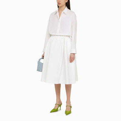 Shop Marni White Cotton Wide Skirt