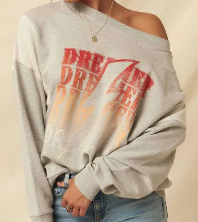 Shop Promesa Vintage "dreamer" Graphic Sweatshirt In Grey In Beige