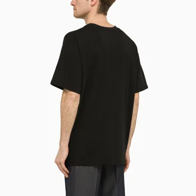 Needles Solid Color Mock-neck T-shirt With Butterflyembroidery In Black