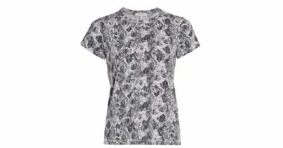 Shop Rag & Bone Women All Over Snake Tee Short Sleeve Crew Neck Cotton T-shirt In Black/white In Grey