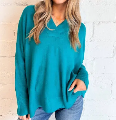 Shop Merci Forever Favorite Sweater In Green In Blue