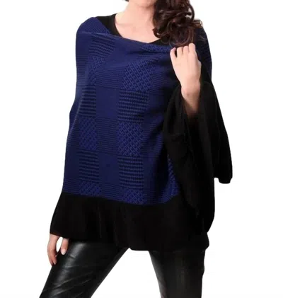 Shop Angel Mixed Pattern Ruffled Wrap In Blackcobalt In Blue