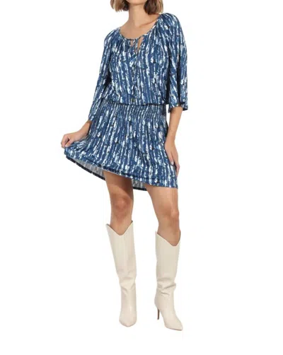 Shop Veronica M Bell Sleeve Dress In Lyra In Blue