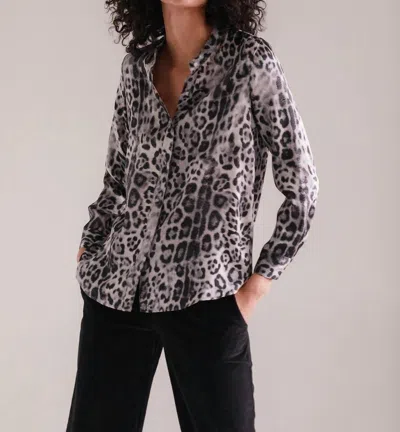 Shop Catherine Gee Laura Blouse In Snow Leopard In Grey