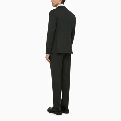 Shop Tagliatore Green Double Breasted Suit In Wool Blend
