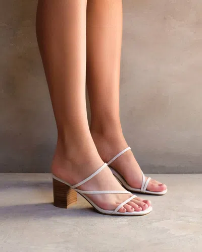 Shop Billini Yazmin Heel In Sand Linen-natural In White