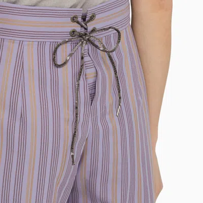 Shop Vivienne Westwood Short W Cj Lilac Striped Cotton