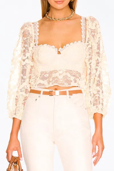 Shop For Love & Lemons Ysabelle Crop Top In Ivory In White