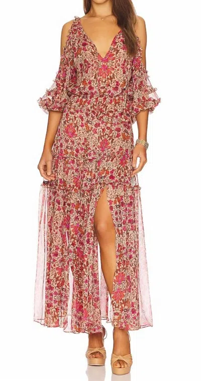 Shop Misa Lalia Dress In Hibiscus Floral In Pink