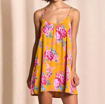 Shop Maaji Bouquet Gianna Short Dress In Yellow In Multi
