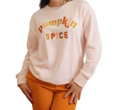 Shop Shiraleah Pumpkin Spice Sweatshirt In Blush In Beige