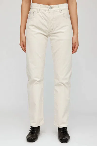 Shop Moussy Slater Corduroy Straight Jeans In Ivory In Beige