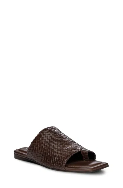 Shop Golo Chic Woven Porcini Leather Slip-on Sandal In Showroom Leather In Brown