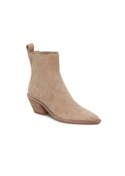 Shop Dolce Vita Senna Boot In Almond Suede In Beige