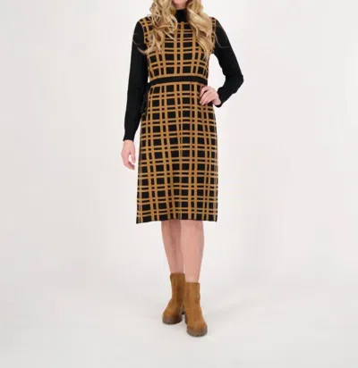 Shop Spanner Cyclades Sweater Dress In Black/beige In Brown