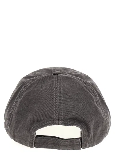 Shop Ganni Logo Embroidery Cap Hats Gray