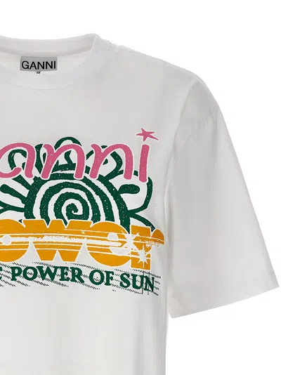 Shop Ganni Logo Print T-shirt White